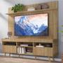 Imagem de Rack com Painel TV 65" Madri Multimóveis Rustic com Prateleira e Pés Retrô Natural