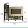 Imagem de Rack Completo com Painel para Sala TV 55 Pol. 180x157Cm MDP Carvalho Cinza 0679