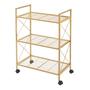 Imagem de Rack de armazenamento SONGMICS de metal de 3 camadas com rodas 60x32x85,5 cm dourado