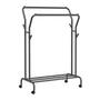 Imagem de Rack de Roupas SONGMICS com Rodas Duplas - Capacidade 100kg - Preto