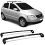 Imagem de Rack de Teto Travessa VW Fox Crossfox 2004 a 2009 4 Portas Preto Alumínio Cristal Car Suporte 40KG