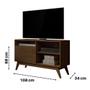 Imagem de Rack de TV ate 40" para Sala Pequena Retro Fenix Wood Giga Moveis