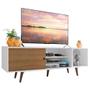 Imagem de Rack Madesa Dubai para TV até 65 Polegadas com Pés - Branco/Rustic/Rustic