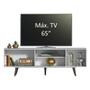 Imagem de Rack Madesa Dubai para TV até 65 Polegadas com Pés - Branco/Rustic/Rustic