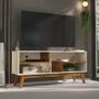 Imagem de Rack Nature 1.36 Tv 55 Polegadas Decoração Sala Estar Recepção Nichos Prateleiras Organizadoras Pés Retrô Madeira - Lojas RPM