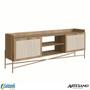 Imagem de Rack oslo 2 portas base metal dourada mdf hanover - artesano