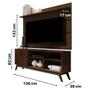 Imagem de Rack Painel para TV 55" Retro Apartamento Sala Pequena Malbec Wood Giga Moveis