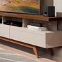 Rack Para Sala Retrô Com Pés Palito Vivare 1.8 Wood Off White Freijó Germai - Germai Móveis Imagem de Rack Para Sala Retrô Com Pés Palito Vivare 1.8 Wood Off White Freijó Germai