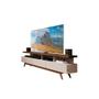 Rack Para Sala Retrô Com Pés Palito Vivare 1.8 Wood Off White Freijó Germai - Germai Móveis Imagem de Rack Para Sala Retrô Com Pés Palito Vivare 1.8 Wood Off White Freijó Germai