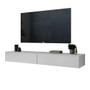 Imagem de rack para sala suspenso luxuosa Eros 1,40m com 2 gavetas modernas ideal para tv até 50 polegadas