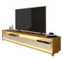 Imagem de Rack para TV 1.7 com LED Requinte Naturale com Off White - Gelius Móveis