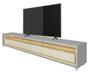 Imagem de Rack para TV 2.2 com LED Requinte Cinza com Off White - Gelius Móveis