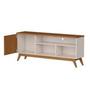 Rack para TV 55" Retro Sala Pequena Malbec Wood Giga Moveis - Giga Móveis Imagem de Rack para TV 55" Retro Sala Pequena Malbec Wood Giga Moveis