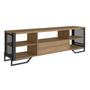 Imagem de Rack Para TV ate 60 Polegadas Estilo Industrial 180cm em MDP com 1 Gaveta e Laterais Teladas P1017