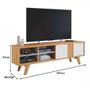 Imagem de Rack para TV até 75 Polegadas 4 Nichos 1 Porta Pés Madeira Retrô 100% MDF Paraty Nature/Off White - Permobili