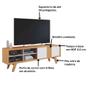 Imagem de Rack para TV até 75 Polegadas 4 Nichos 1 Porta Pés Madeira Retrô 100% MDF Paraty Nature/Off White - Permobili