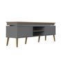 Imagem de Rack Para TV Com LED e 2 Portas Artely Lumina Cor Carvalho com Grafite