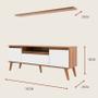 Imagem de Rack para TV com Prateleira 150cm Retro Mdf Nogal com Branco Dallas - On Móveis
