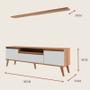 Imagem de Rack para TV com Prateleira 180cm Retro Mdf Nogal com Branco Dallas - On Móveis