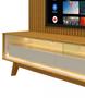 Imagem de Rack Retrô com Painel 1.85 Ripado com LED Nobre Naturale com Off White - Gelius Móveis
