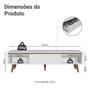 Imagem de Rack Retrô Madesa Reims para TV até 75 Polegadas Pés de Madeira - Branco