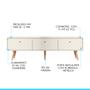 Imagem de Rack Retrô para TV 65 Pol. com 3 Portas 160 x 59 Cm Memphis MDP Champanhe 0673 MENU