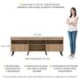 Imagem de Rack Retrô para TV até 65" Multimóveis Paris FG3327 com 2 Portas Rustic/Preto