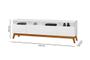 Imagem de Rack SUP 1.80m Estilo Retrô Com Pés em Madeira Com Nichos Para Aparelhos e Objetos de Decoração 3 Portas Para TV Até 70'' Cor Branco