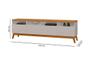 Imagem de Rack SUP 1.80m Estilo Retrô Com Pés em Madeira Com Nichos Para Aparelhos e Objetos de Decoração 3 Portas Para TV Até 70'' Cor Nature/Off