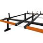 Imagem de Rack Suporte Porta Escadas Roletes com Rack Alto 1,60m e Travessa Universal Preto Gtnox