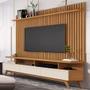 Rack Vivare 1.8 Wood com Painel Classic Ripado para Tv até 72 Polegadas Nature/off White - GIGA MOVEIS Imagem de Rack Vivare 1.8 Wood com Painel Classic Ripado para Tv até 72 Polegadas Nature/off White