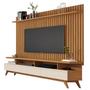 Imagem de Rack Vivare Wood com Painel Ripado para TV até 72 Polegadas Classic Nature/Off White