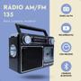 Imagem de Rádio AM FM Retrô Vintage Portátil Bluetooth Bateria Recarregável Bivolt 110v 220v 135 Antigo a Tomada e Pilha com Lanterna