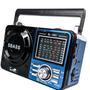 Imagem de Rádio AM FM SW Com Bateria Recarregavel Bivolt Manual Portatil com Suporte a Pilhas Cor Azul