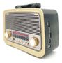 Imagem de Rádio Retro Vintage Am Fm Sw Usb Bluetooth Bateria Recarregavel Aux Sd - Estilo Antigo
