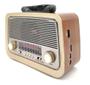Imagem de Rádio Retro Vintage Am Fm Sw Usb Bluetooth Bateria Recarregavel Aux Sd - Estilo Antigo Madeira
