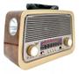 Imagem de Rádio Retro Vintage Am Fm Sw Usb Bluetooth Bateria Recarregavel Aux Sd