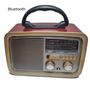 Imagem de Rádio Retro Vintage Am Fm Sw Usb Mp3 Com Bluetooth E Lanterna - Bivolt Bateria recarregável - Kapbom