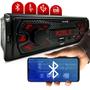 Imagem de Rádio Som Automotivo MP3 Bluetooth USB Display Led Vermelho S100 Svart