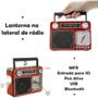 Imagem de Rádio Vintage Retrô Pescaria AM FM USB Lanterna Avô Relogio Luz Camping Fazendo Sitio Multifunções 