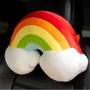 Imagem de Rainbow Car Headrest Neck Pillow, Cartoon Cute Car Sleeping