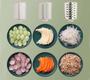 Imagem de Ralador de Queijo Fatiador Legumes Cortador Vegetais Manual 3 em 1 Multiuso Cozinha Giratorio