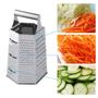 Imagem de Ralador fatiador manual Inox 6 faces lados com alça para queijo legumes verduras frutas multiuso