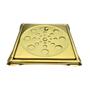 Imagem de Ralo Abre e Fecha Dourado Gold 10x10cm Com Porta Grelha Fineza