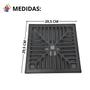 Imagem de Ralo Alumínio Concavo Preto Fosco 30x30 Tela Saída 100mm e Sistema Sifonado