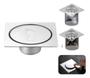 Imagem de Ralo Banheiro Inox Click Inteligente 10x10 Para Encaixe Box