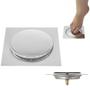 Imagem de Ralo Click Inteligente 15x15 Aço Inox Pop Up Clic Banheiro