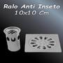 Imagem de Ralo Grelha Quadrado Aço Inox 10x10 cm Para Banheiro Anti Inseto Veda Cheiro qs001