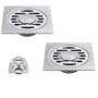 Imagem de Ralo Inox 10x10 Kit 2 unidades Lavabo Banheiro Resistente Grande Escoamento Resistente Seguro