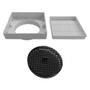 Imagem de Ralo Invisível Inteligente 10x10 Oculto Seca Piso Porcelanato Quadrado Banheiro Cozinha Lavandeira